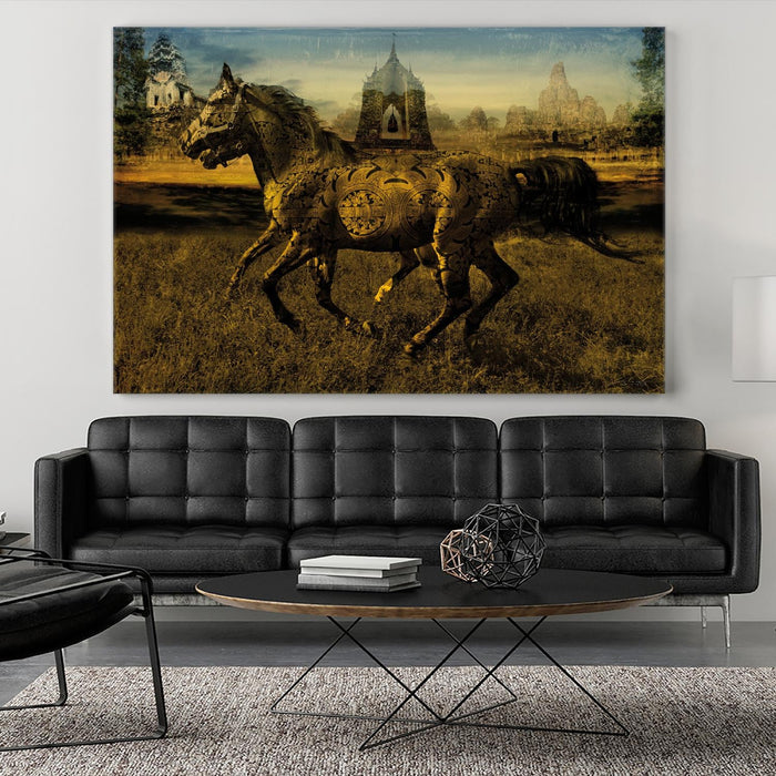 \"2 Horses\" Giant Art 84x54 Wall Art