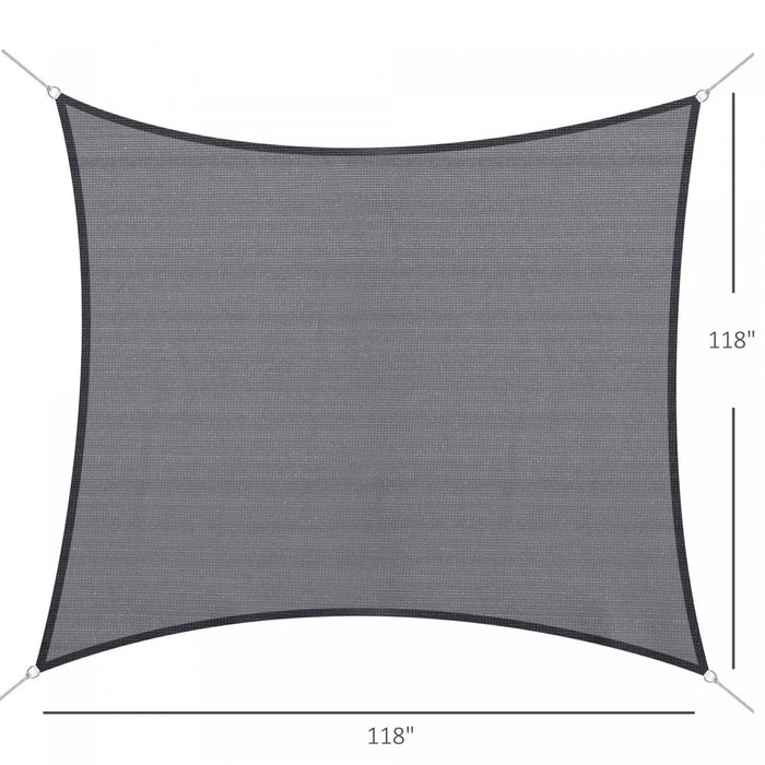 Outsunny 10ft X10ft Square Canopy Sun Sail Shade Garden Cover Uv Protector Outdoor Patio Lawn Shelte