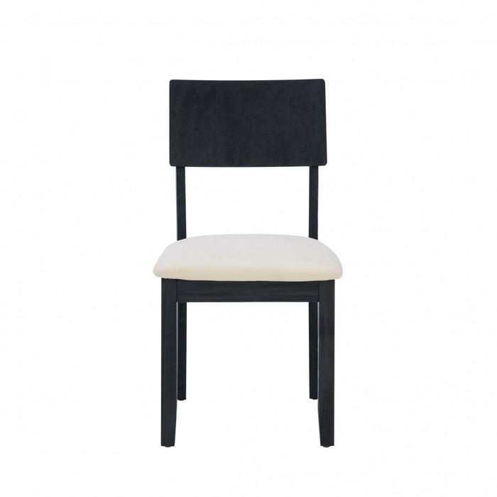 Jorissen Dark Charcoal Linen-Look Fabric Dining Chair - Set of 2