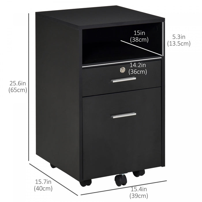 Vinsetto File Cabinet With Lock And Hanging Rail