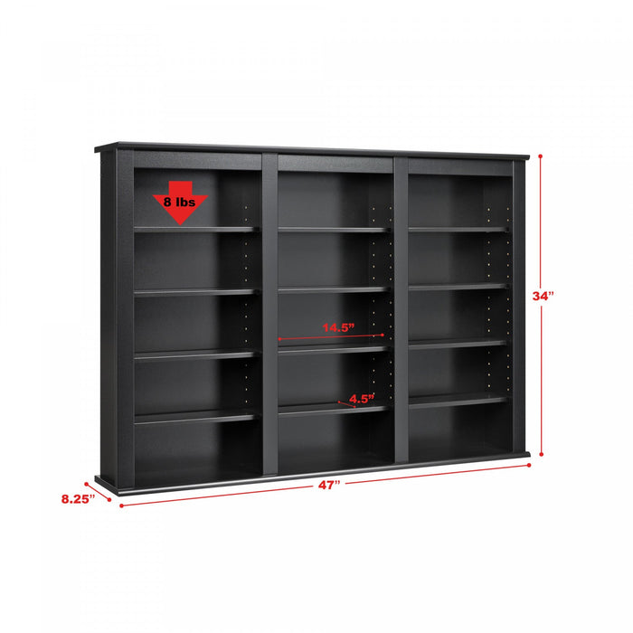 Triple Wall Mounted Storage - Black