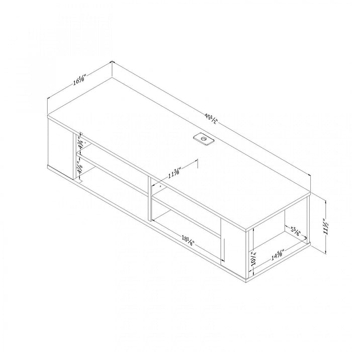 City Life Wall Mounted Media Console - Weathered Oak 