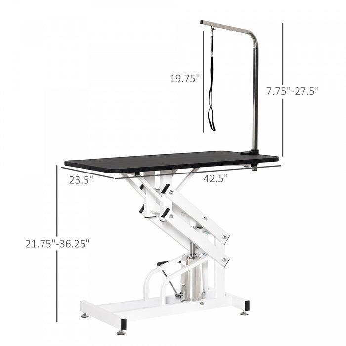 Pawhut Dog Grooming Table, Deluxe Professional Pet Grooming Table For Larger Dogs Z-lift Hydraulic W