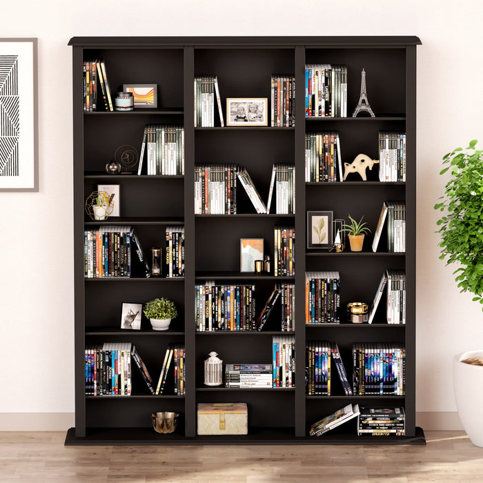 27 Adjustable Shelves Multimedia Storage - Black 