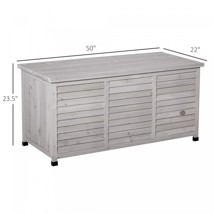 Outsunny 75 Gallon Wooden Storage Box Patio Deck Box Bench, Garden Backyard Outdoor Storage Containe