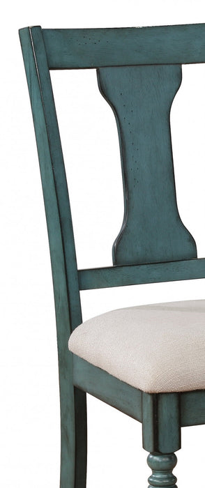 Willow Fabric Teal Dining Chair - Set of 2