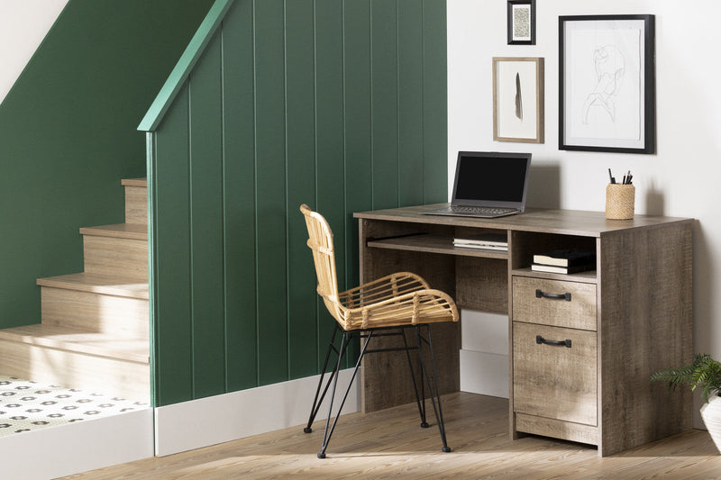 Tassio Desk with Keyboard Tray - Weathered Oak  