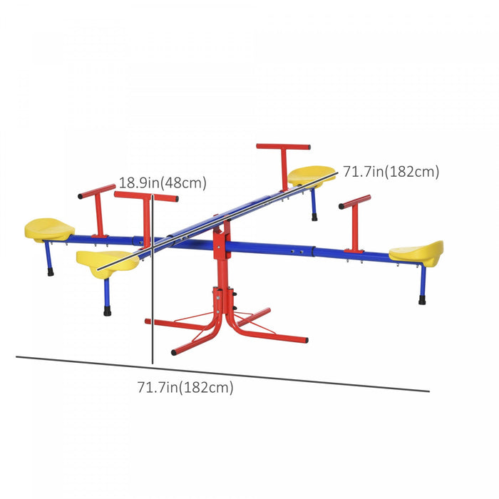 Outsunny Kids Metal Seesaw Teeter Totter Children's Playground Equipment For Garden Outdoor Indoor S