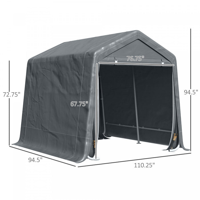 Outsunny 9.2' X 7.9' Garden Storage Tent, Heavy Duty Bike Shed, Patio Storage Shelter W/ Metal Frame