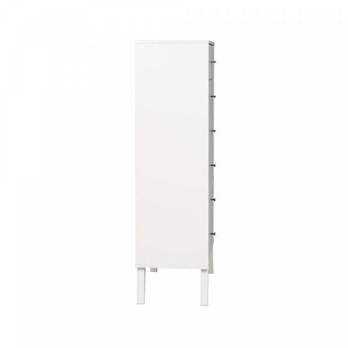 Milo Tall 6-Drawer Chest - White