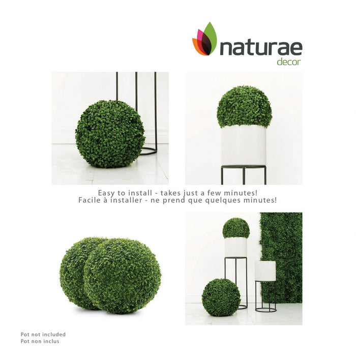 Artificial Boxwood 11\" Foliage Ball 2 Pieces 