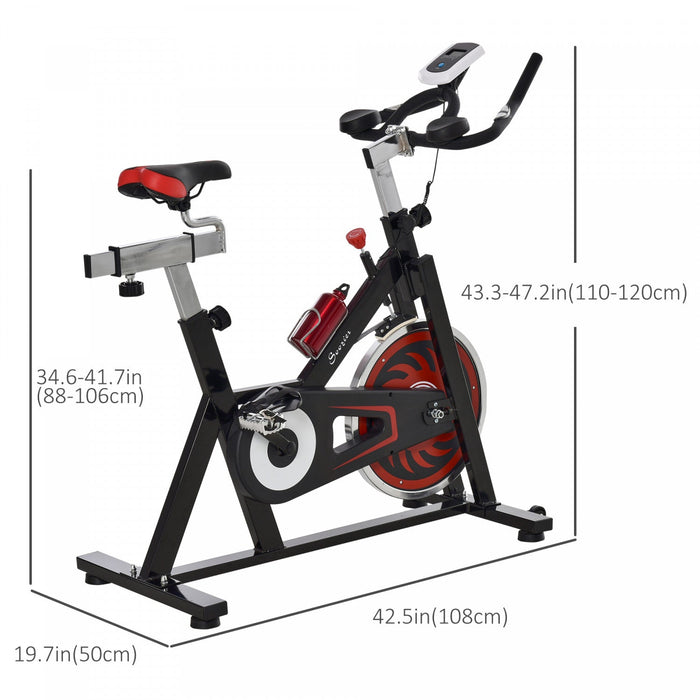 Soozier Indoor Exercise Bike, Stationary Bike, Upright Cycling Sport Cardio Machine For Home Gym Wit