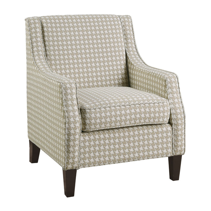Beagle Accent Chair, Khaki Pattern Fabric 