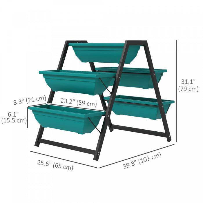 Outsunny 3-tier Vertical Raised Garden Bed With 5 Planter Boxes, Outdoor Plant Stand Grow Container 