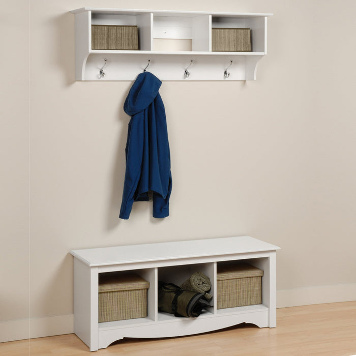 Hanging 48\" Entryway Shelf - White