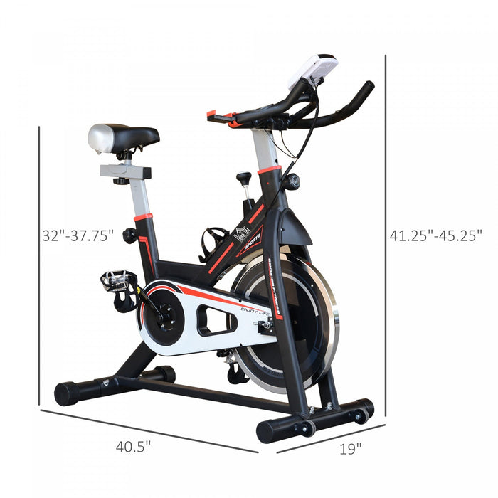 Soozier Upright Stationary Exercise Bike Indoor Cardio Workout Training Bicycle W/ Adjustable Resist