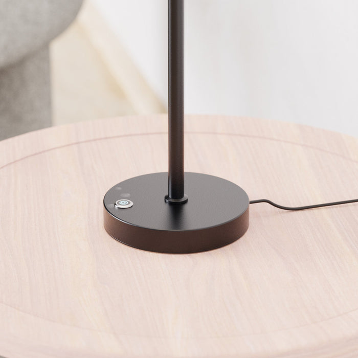 18\" Matte Black Angled Design LED Table Lamp 