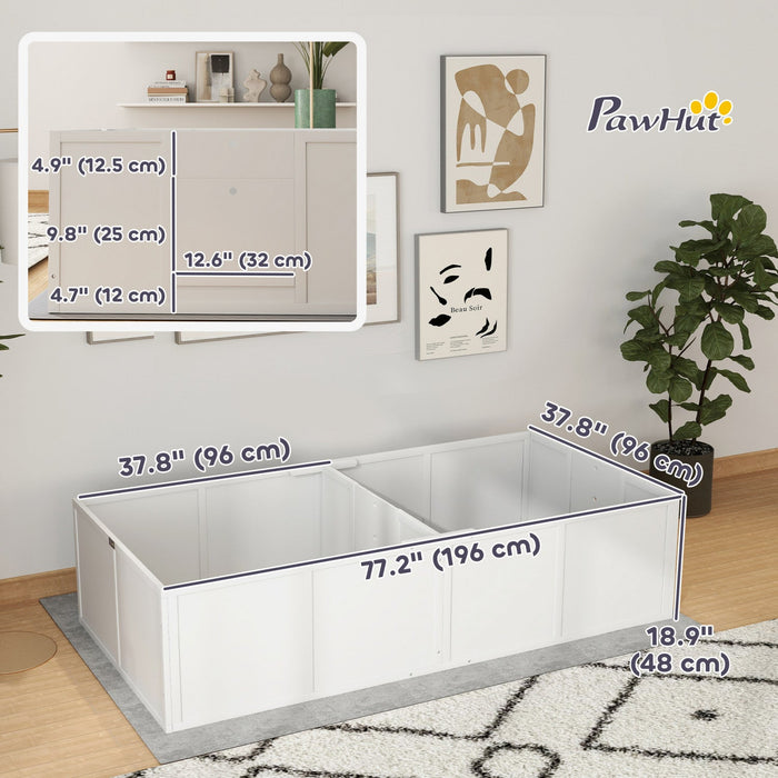 Pawhut Whelping Box For Dogs, Dog Playpen With Adjustable Removable Door, Puppy Playpen For Small, M