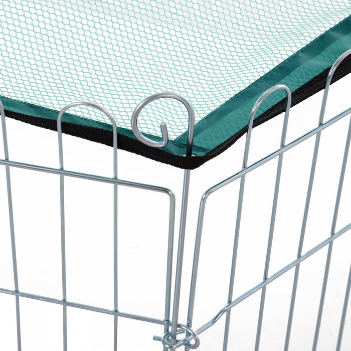 Pawhut Foldable Pet Playpen With Top Cover, Portable Heavy Duty Dog Pen For Dogs, Cats, Chickens, Ra