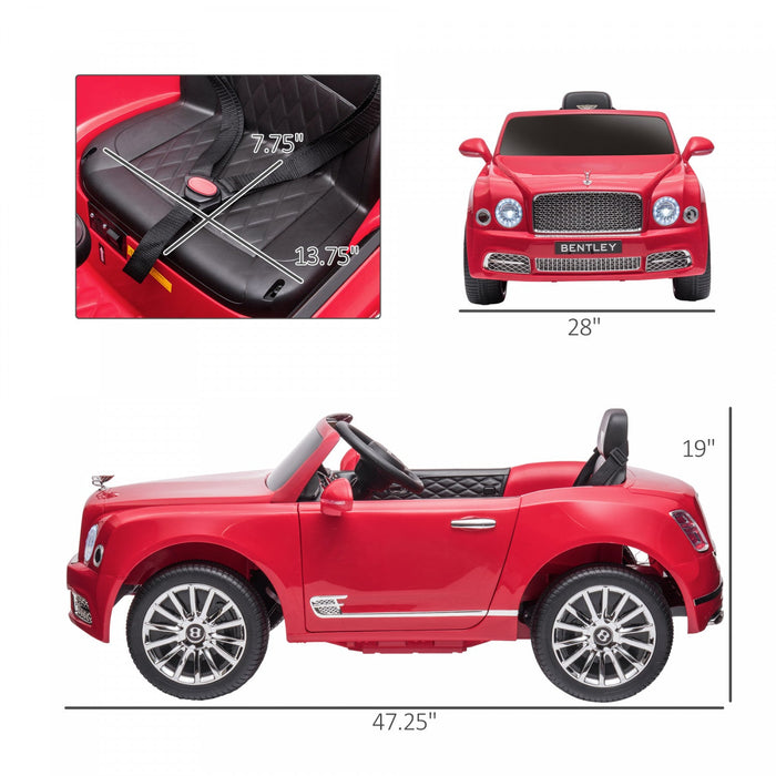 Aosom 12v Electric Powered Ride-On Car With Parent Control, Battery Powered Car With LED Lights, Mp3