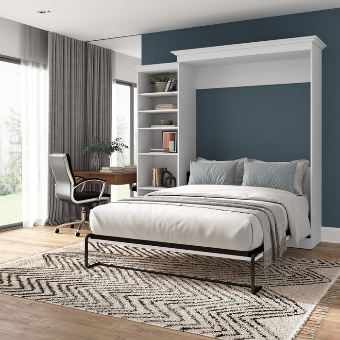 Bestar Versatile Queen Murphy Bed with Closet Organizer (92 W) - White