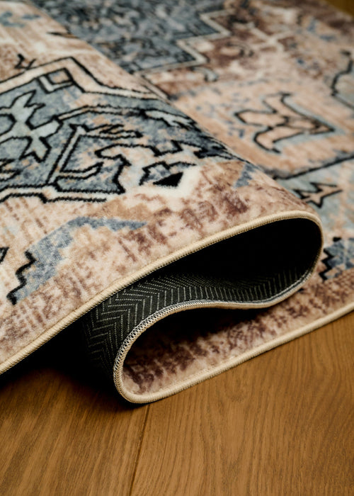 Esmira Traditional Blue Washable Rug 8'0\" x 10'0\" Indoor Area Rug 