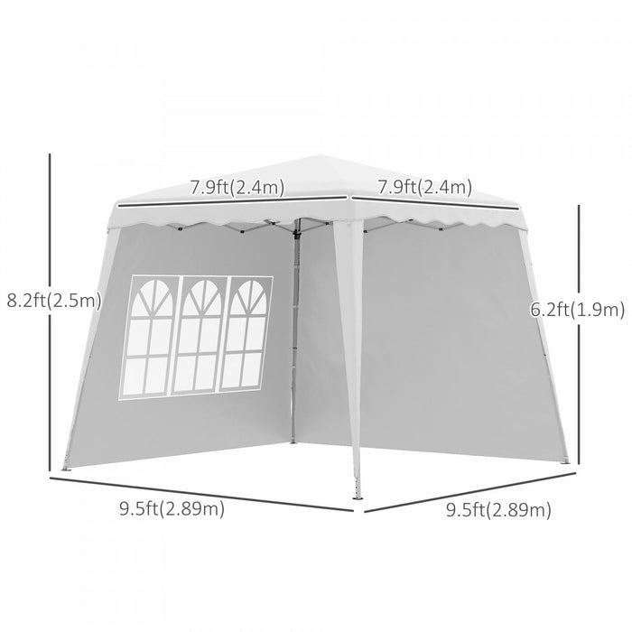 Outsunny Pop Up Canopy Tent With 2 Sidewalls, Uv50+ Tents For Parties, Height Adjustable, With Carry