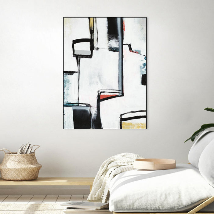 \"The A Line I\" Canvas Framed Black 30x40 Wall Art