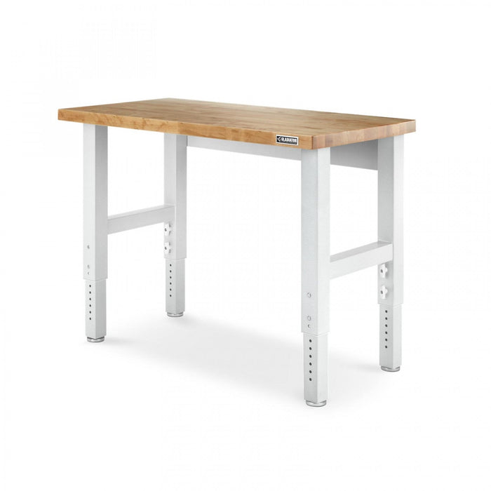 Gladiator 4' Adjustable Height Hardwood Workbench - Hammered White