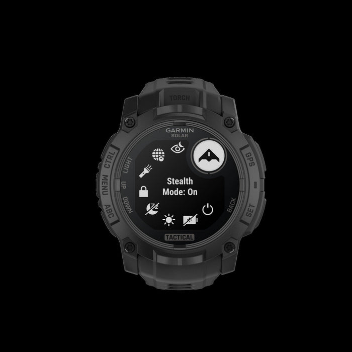 Garmin Instinct 3 50mm - Solar Tactical, Black, Gps, Led Flashlight, Mil-std-810, Unlimited Battery