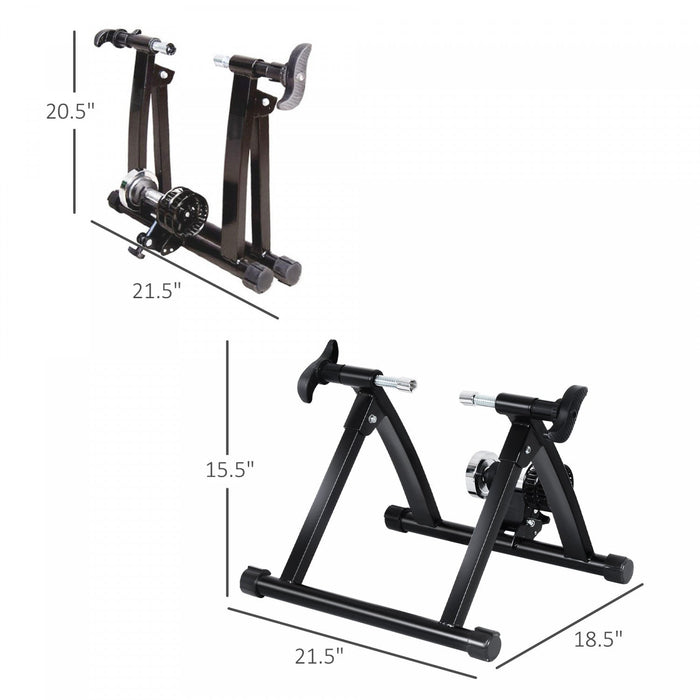 Soozier Foldable Indoor Bike Trainer, Stationary Bicycle Stand For Riding Exercise, 26-28\" & 700c Wh