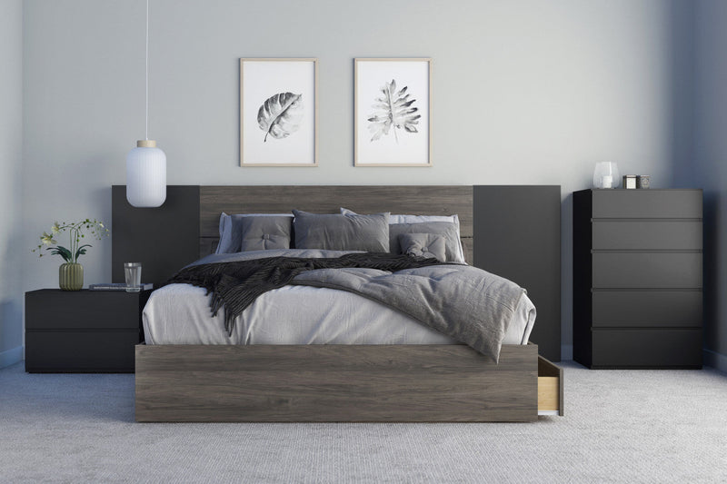 Nordika Queen Panel Headboard - Bark Grey 