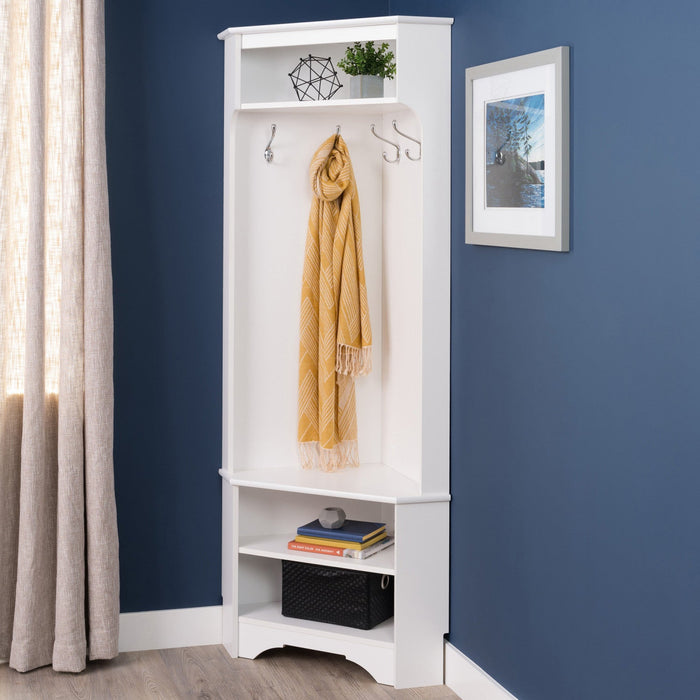 Prepac Corner Hall Tree - White