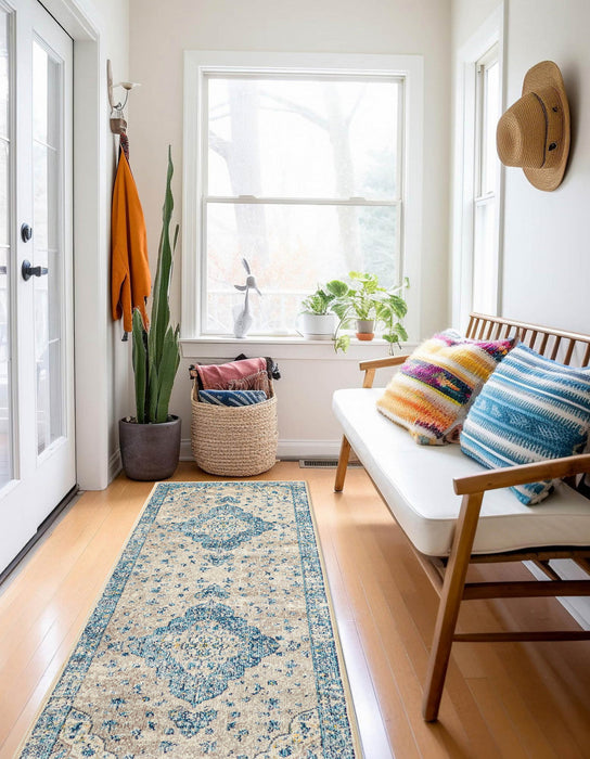 Daria Blue Rug 2'8\" x 8'2\" 