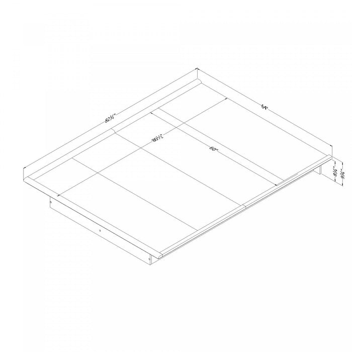 Step One Platform Bed With Moulding  - Pure Black 