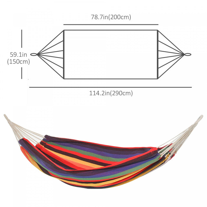 Outsunny 114\" Outdoor Hammock, Extra Large Brazilian Style Hammock Cotton, Portable Hanging Camping 