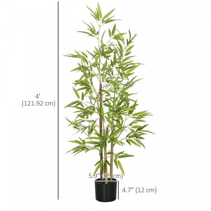 HOMCOM 4ft Artificial Tree Bamboo for Indoor Home Decor