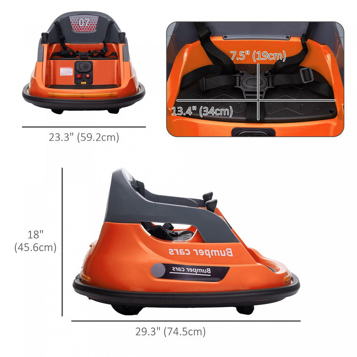 Aosom 12v Bumper Car Electric Powered Ride-On Car For Kids, 360° Rotation Kids Car With Remote Contr