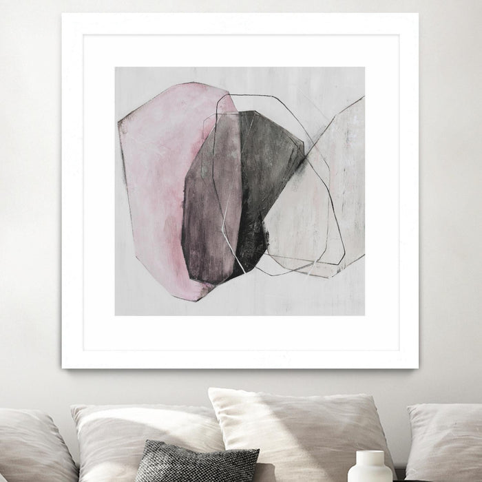\"Tickled With Pink\" Matted and Framed White 30x30 Wall Art