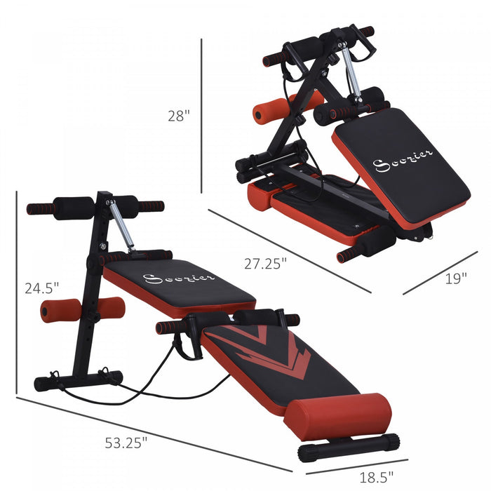 Soozier Sit Up Bench, Multifunctional Utility Fitness Equipment, Foldable Abdominal Training Workout