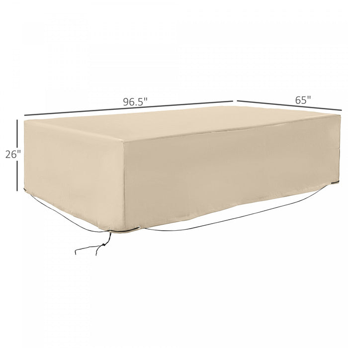 Outsunny 97" X 65" X 26" Outdoor Patio Furniture Cover, Waterproof, Beige