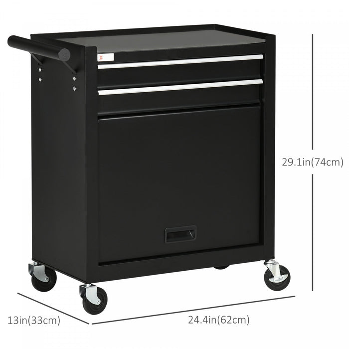 Durhand Rolling Garage Workshop Tool Organizer 2 Drawer Tool Chest