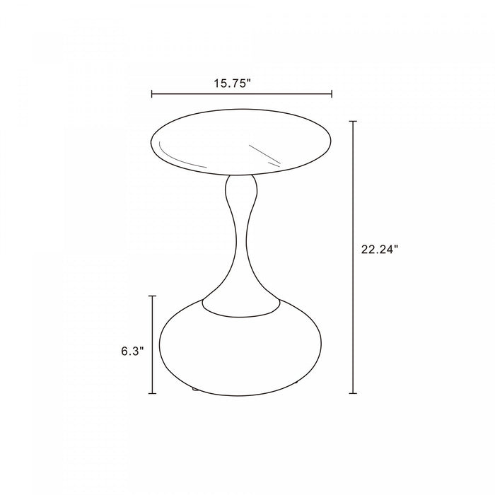 Patchin Modern End Table in Brown and Gold 