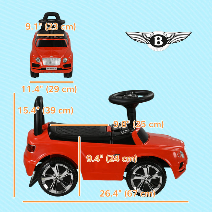 Qaba Bentley Bentayga Licensed Baby Car, Ride On Push Car Foot To Floor Slider With Horn Music, Unde
