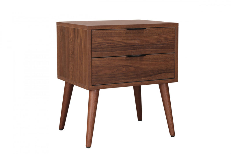 Flashby Nightstand With 2 Drawers - Faux Walnut 
