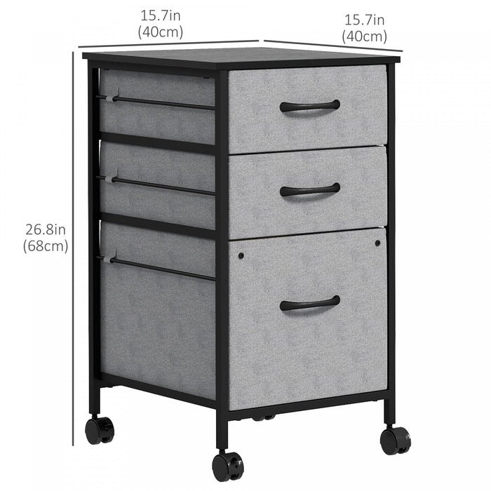 Vinsetto Mobile File Cabinet With Drawers, Hanging Bars For Letter