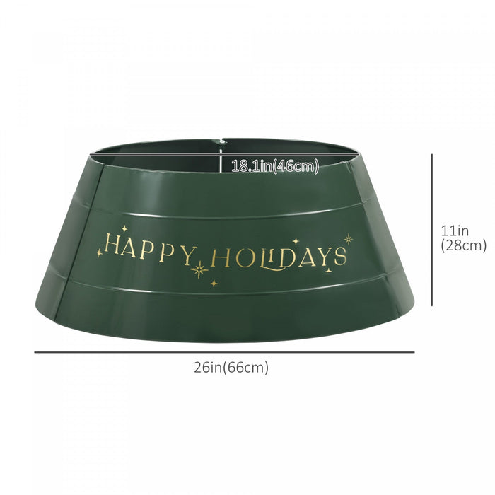 Homcom 26 Inch Christmas Tree Collar Ring, Stand Cover For Decor, Green