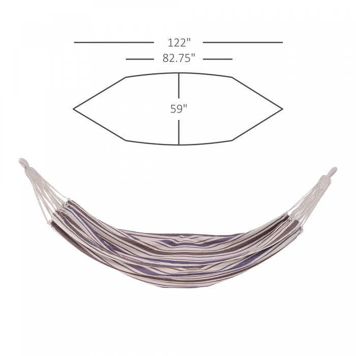 Outsunny 83\"x59\" Outdoor Hammock Bed Swing Chair, Patio Lounge Garden Camping Hiking Travel Hammock 