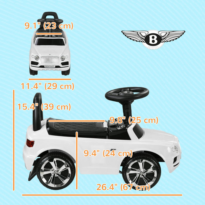 Qaba Bentley Bentayga Licensed Baby Car, Ride On Push Car Foot To Floor Slider With Horn Music, Unde