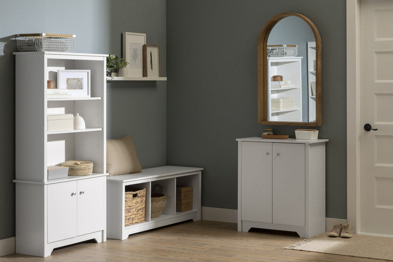 Vito Cubby Storage Bench - Pure White 